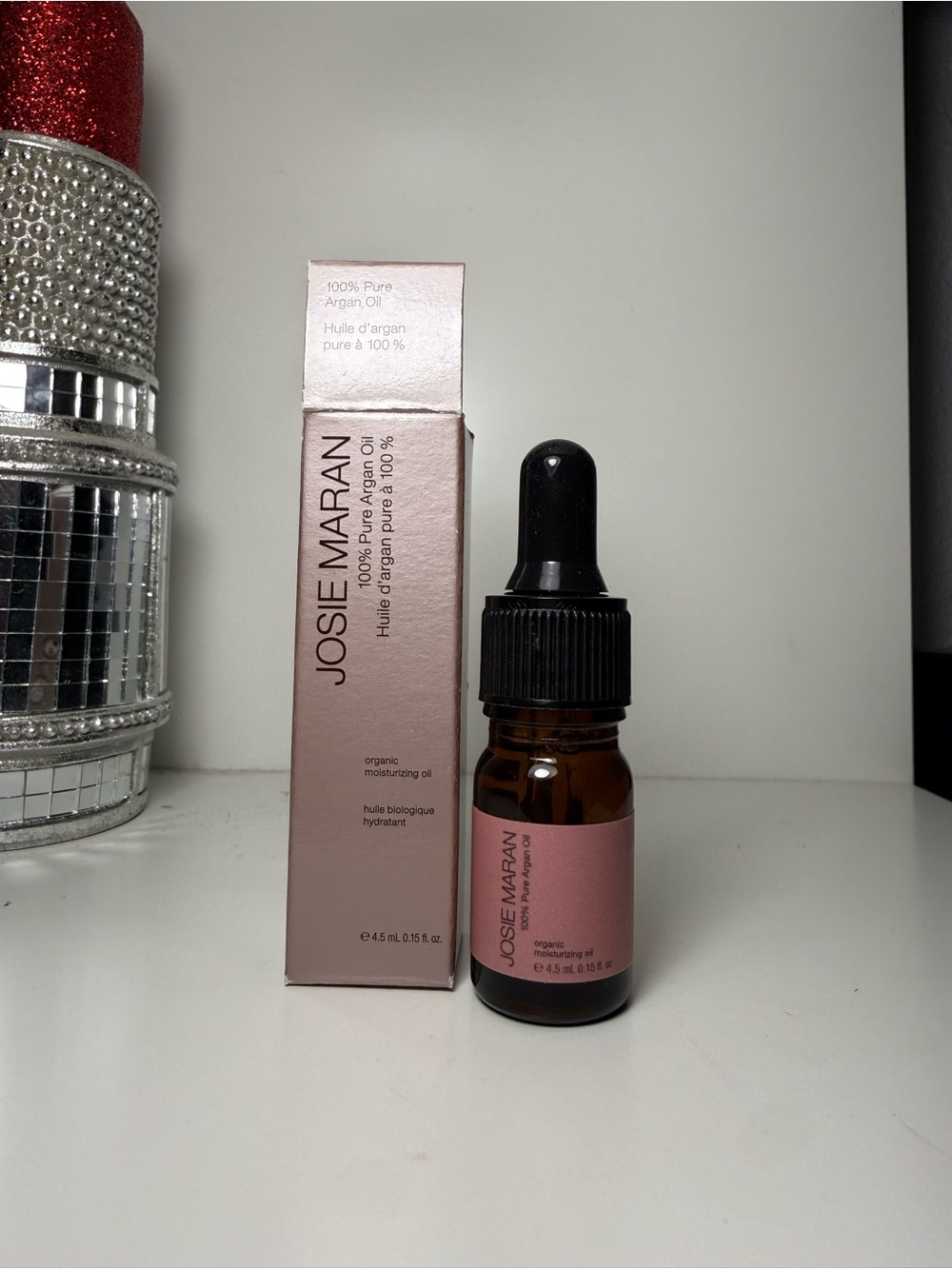 JOSIE MARAN Rose-Pink Labeled Argan Oil Dropper